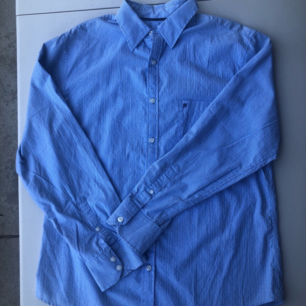 Mossimo Men’s Long-Sleeve Shirt (L) Light Blue